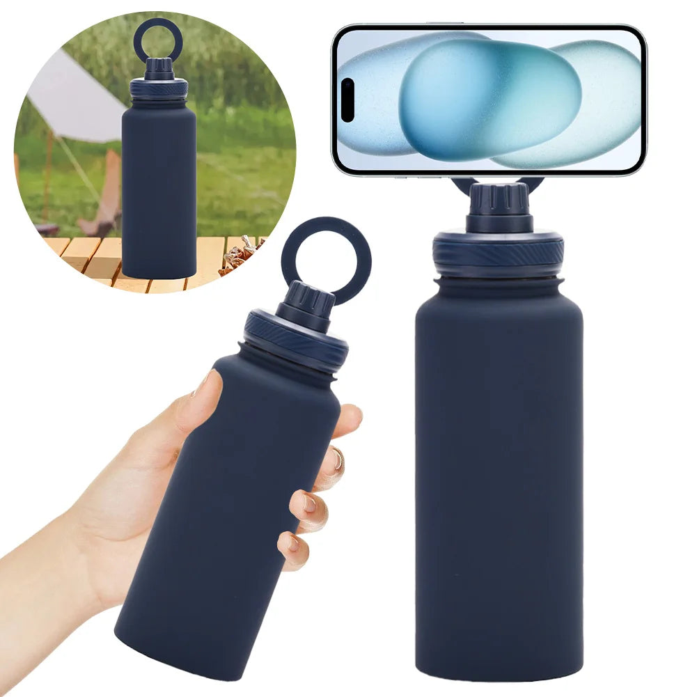 Insulated Water Bottle with Phone Mount Insulated Water Bottle with Phone Mount